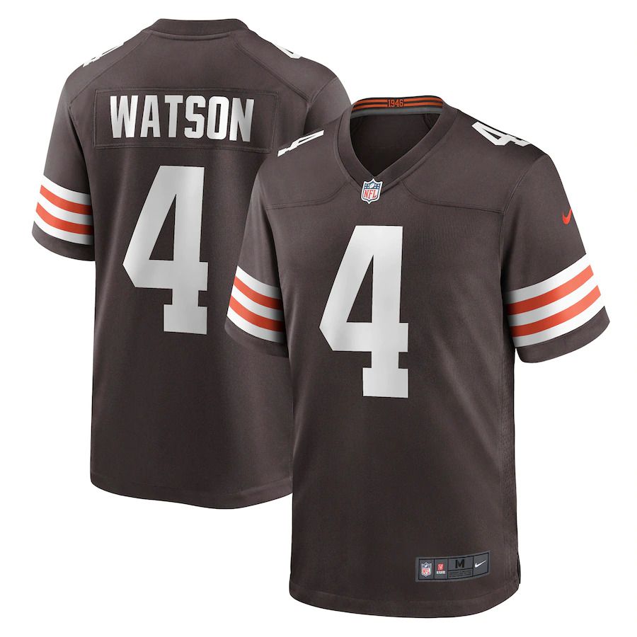 Men Cleveland Browns 4 Deshaun Watson Nike Brown Game NFL Jersey